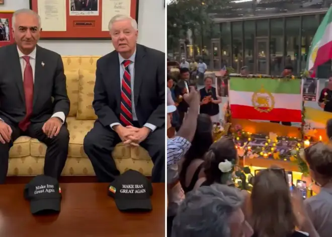 Iranians in London hold candlelight vigil for Lindsey Graham outside US Embassy