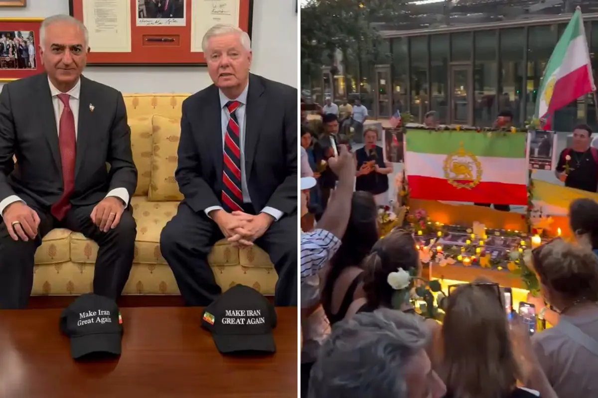 Iranians in London hold candlelight vigil for Lindsey Graham outside US Embassy