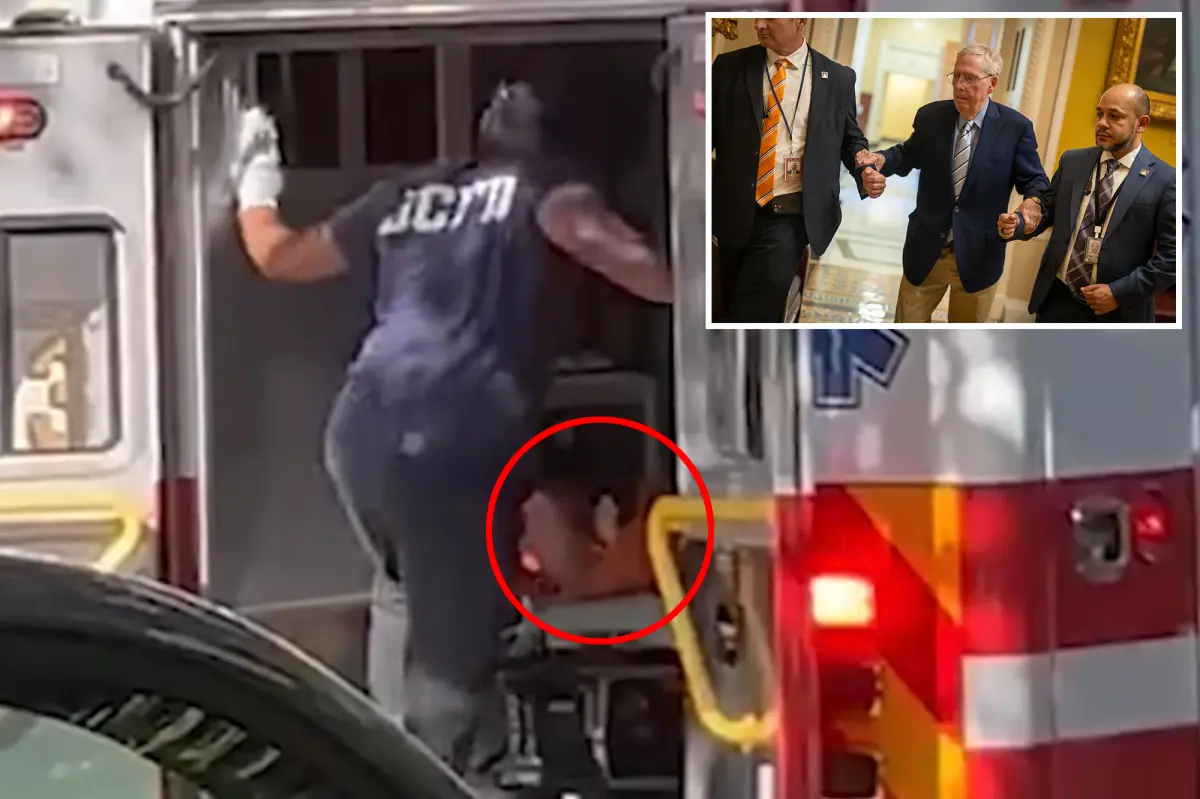 Mitch McConnell seen being loaded into ambulance after suffering apparent cardiac arrest, new video shows