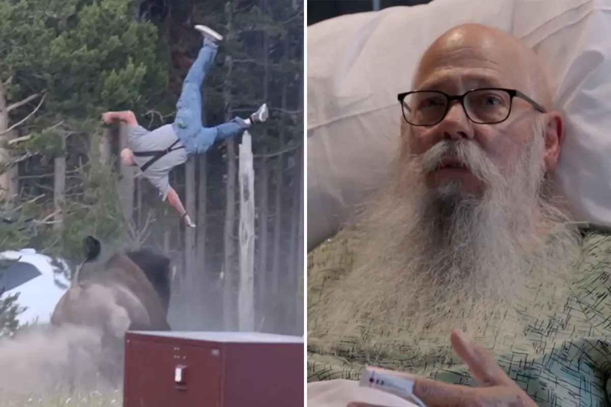Grandpa tossed 8 feet into air by Yellowstone bison speaks of ordeal from his hospital bed
