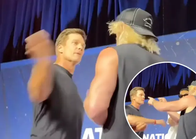 Tom Brady slaps ‘dork’ Logan Paul as Karl-Anthony Towns intervenes during wild Fanatics Fest moment