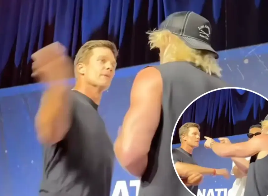 Tom Brady slaps ‘dork’ Logan Paul as Karl-Anthony Towns intervenes during wild Fanatics Fest moment