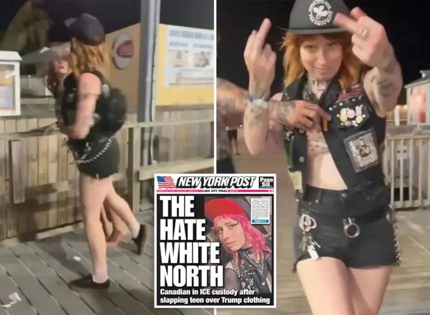Wild video shows moment Canadian illegal immigrant slaps teen on NJ boardwalk after fight over patriotic clothes