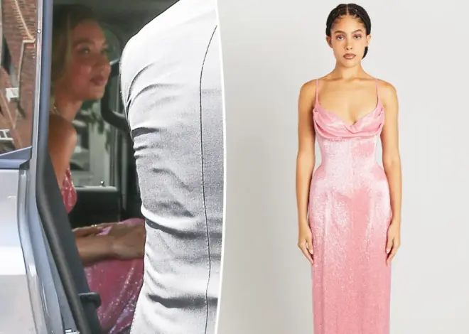 Gigi Hadid shimmers in pink beaded gown for Taylor Swift and Travis Kelce’s wedding