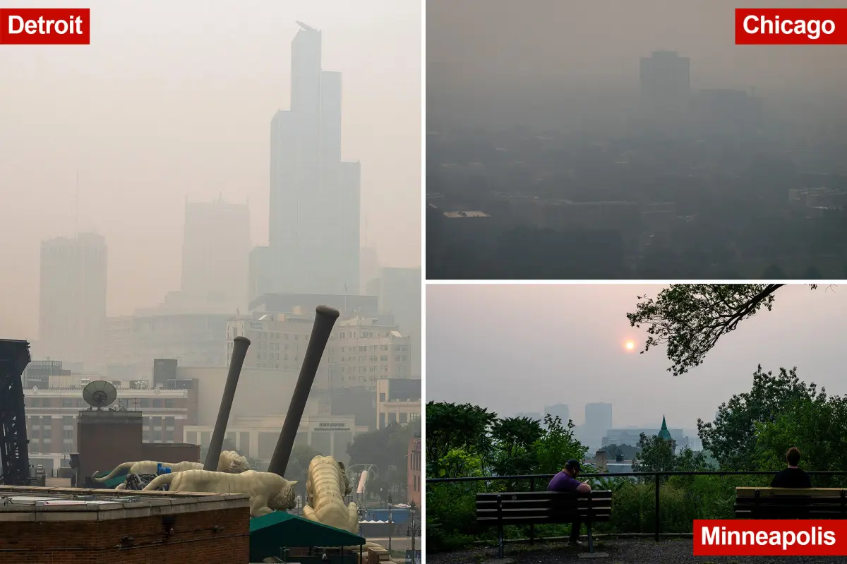 Three major US cities top world’s worst air quality rankings as Canada wildfire smoke blankets America