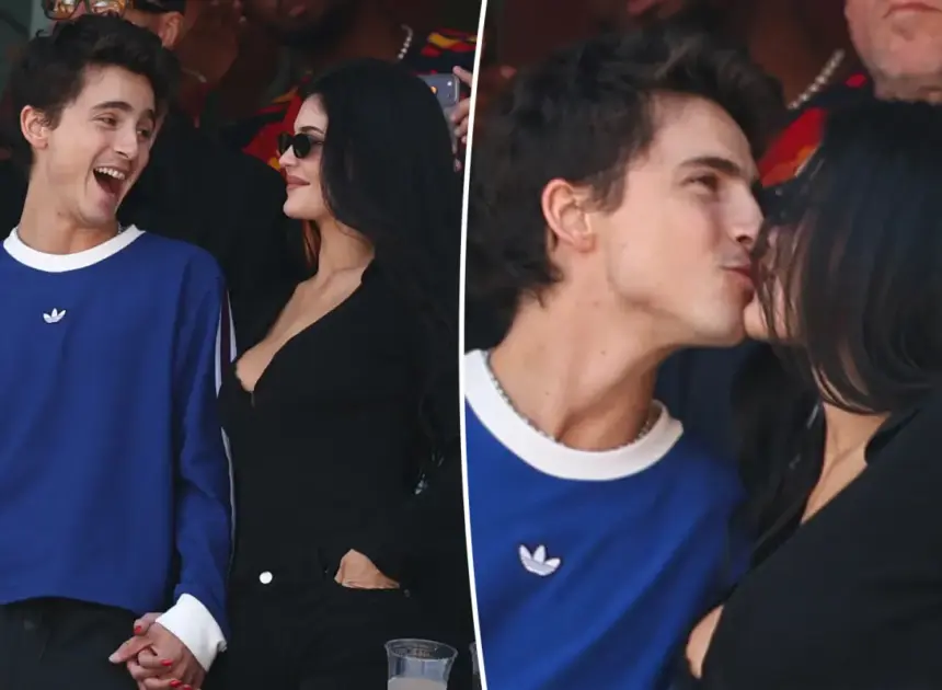 Kylie Jenner and Timothée Chalamet kiss for the cameras during World Cup Final 2026 date