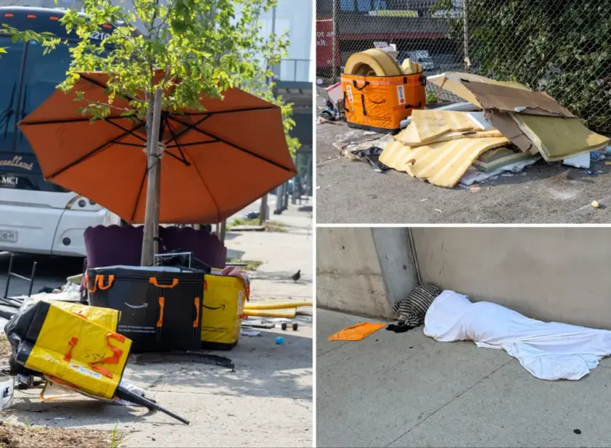 Exclusive | ‘Uneasy’ Javits Center convention-goers blame lefty leaders for blighted NYC shantytown: ‘It’s horrible’