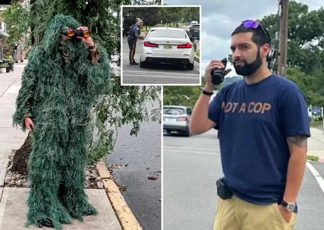 NJ cop disguises himself as a shrub to bust 74 distracted drivers