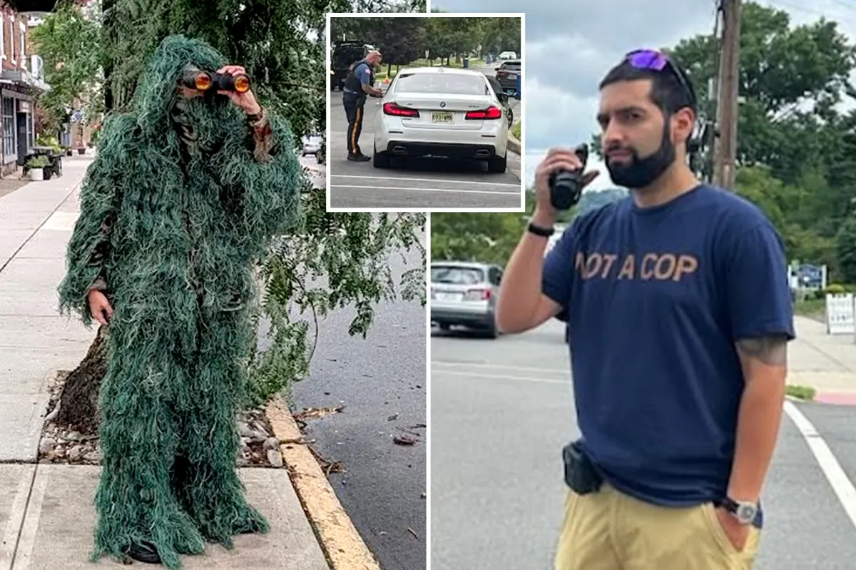 NJ cop disguises himself as a shrub to bust 74 distracted drivers