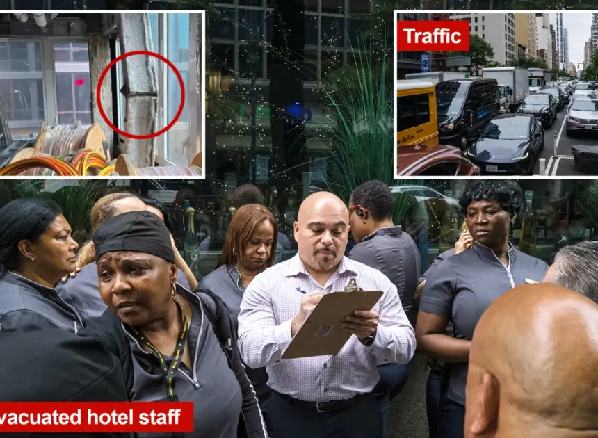 Massive ‘frozen zone’ around buckling Midtown NYC building leaves hundreds out on street — with no idea when they can return