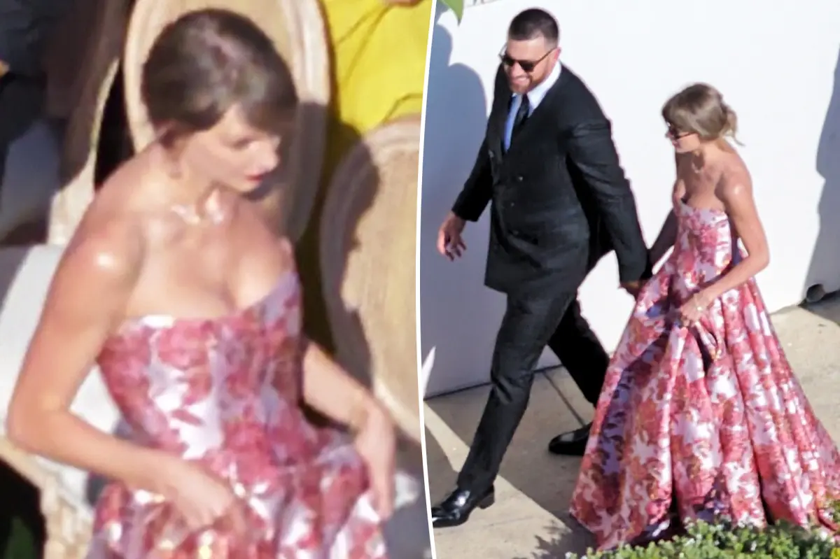 Taylor Swift is pretty in pink at JuJu Smith-Schuster’s wedding one week after marrying Travis Kelce