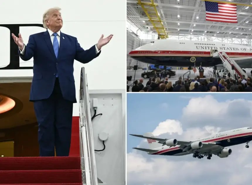 Trump takes new Qatari jet for test flight to celebrate America 250 — and another president