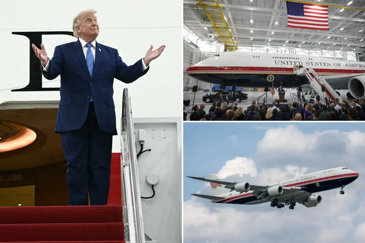 Trump takes new Qatari jet for test flight to celebrate America 250 — and another president