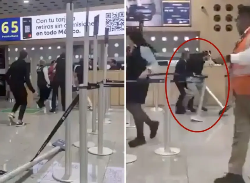 Wild footage shows violent brawl erupt after drunken passengers were thrown off flight at Mexico City airport