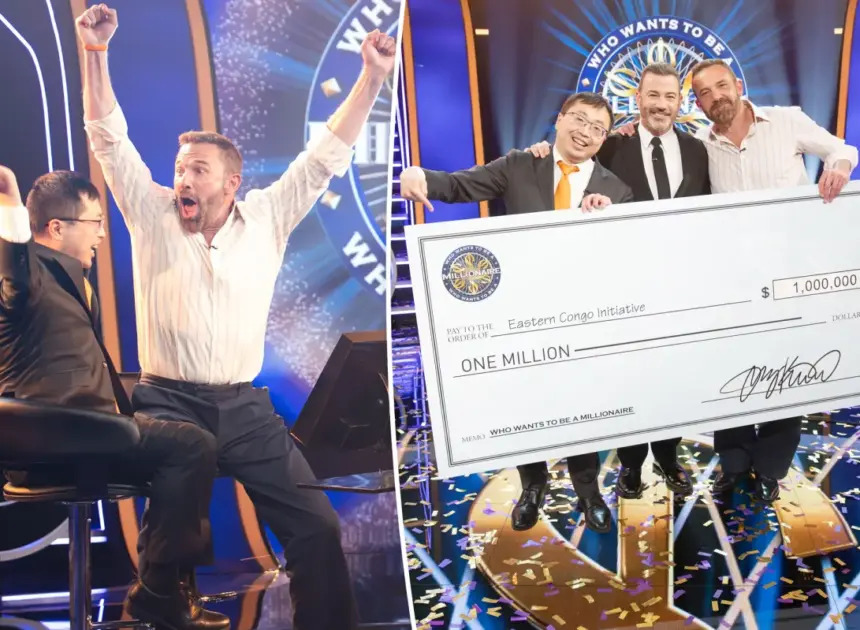 Ben Affleck wins elusive $1M prize with ‘Jeopardy!’ champ Jamie Ding on ‘Who Wants to Be a Millionaire’