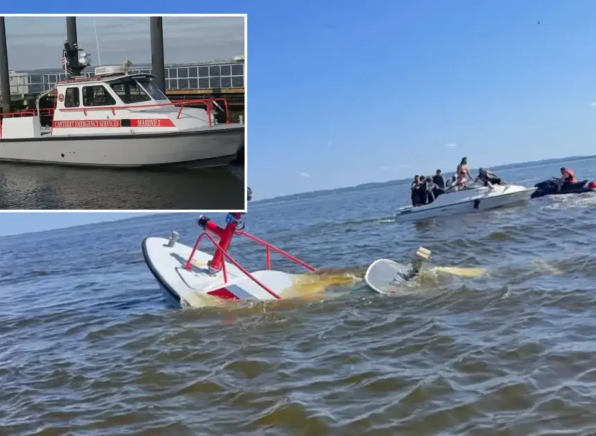 Whale strikes, sinks NJ fire rescue ship returning from NY Harbor after July 4th festivities