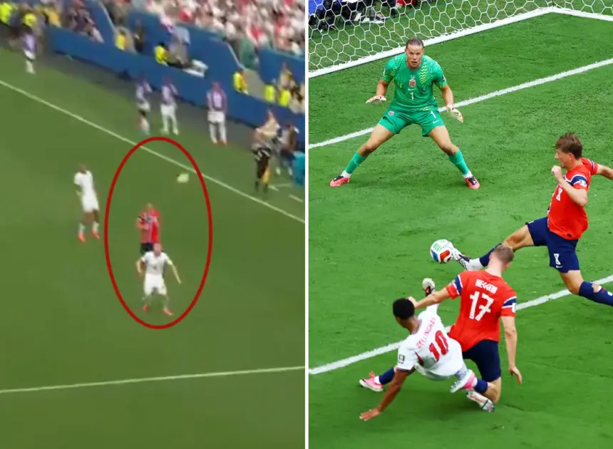 England scores tying goal against Norway after ball hits camera cable in World Cup controversy