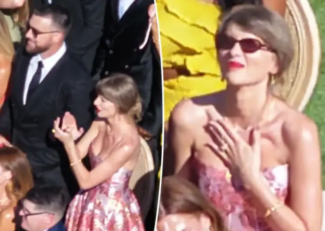 Taylor Swift flashes wedding ring 1 week after marrying Travis Kelce