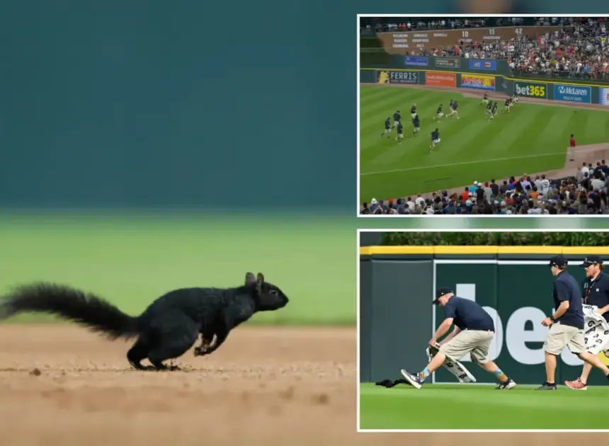 Squirrel invades Tigers-Orioles game — and grounds crew is powerless to stop it