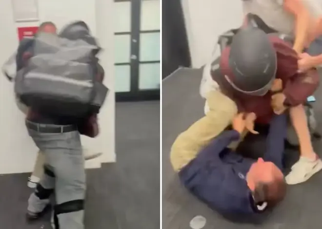 Uber Eats delivery driver attacks Barstool employee in shocking, caught-on-camera brawl at NYC headquarters