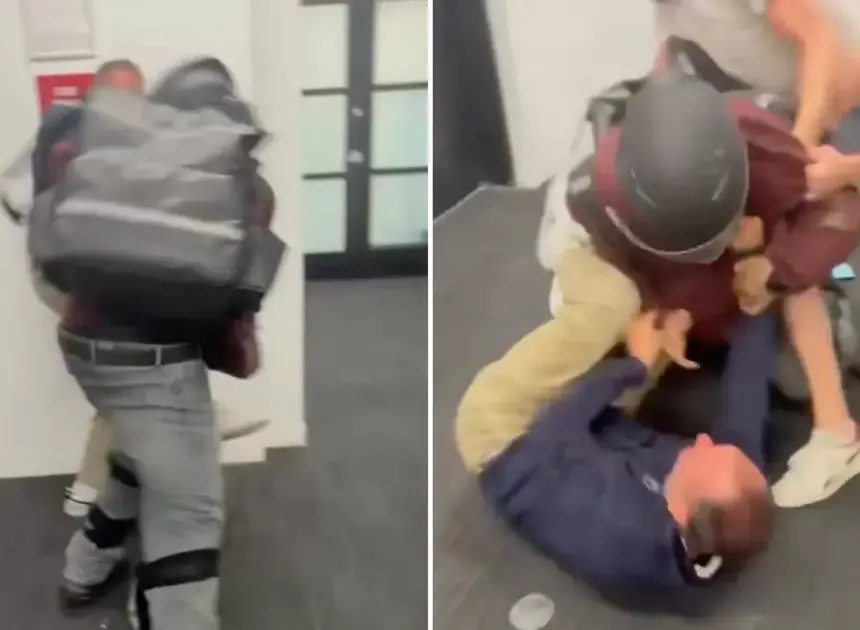 Uber Eats delivery driver attacks Barstool employee in shocking, caught-on-camera brawl at NYC headquarters