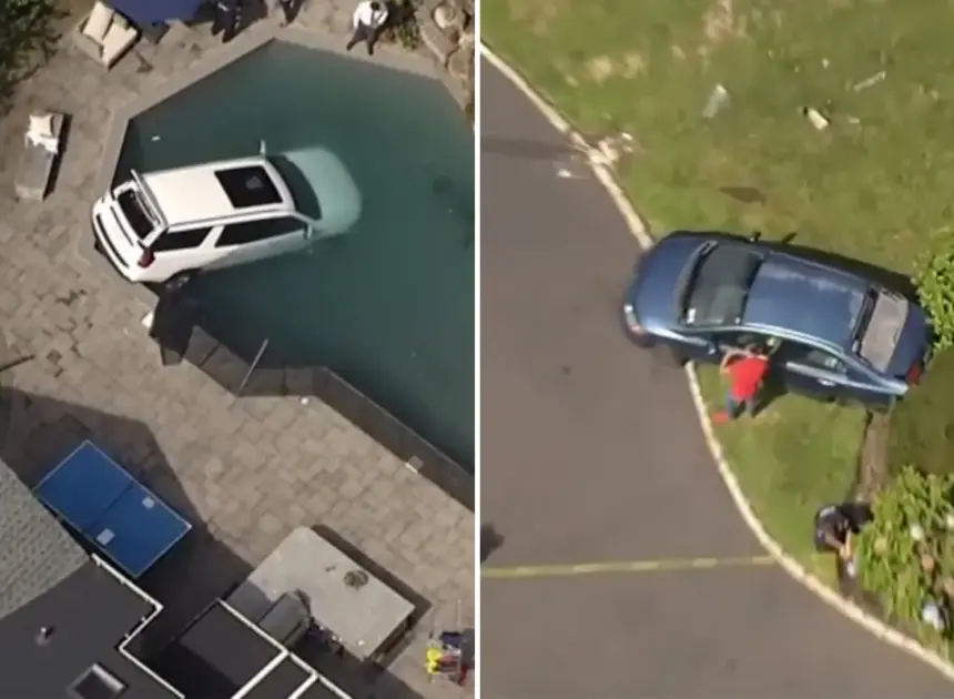 Woman dies after plunging her SUV into Long Island swimming pool