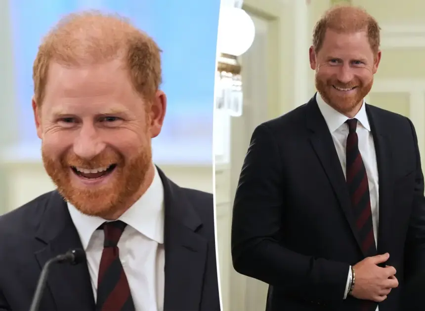 Prince Harry is all smiles as he breaks cover on same day he announces UK return