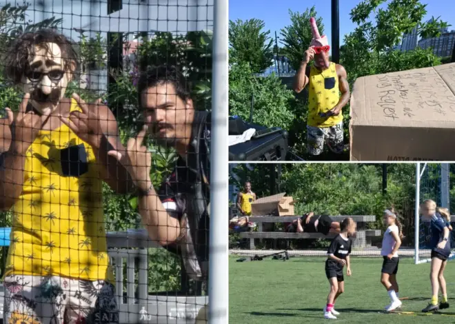 Exclusive | Phallic-masked sicko, unhinged vagrants terrorize young girls at soccer practice at NYC park