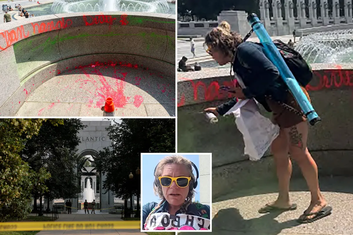 Suspect charged with vandalizing DC World War II memorial with bubble soap, red graffiti