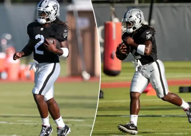 Raiders RB Ashton Jeanty suffers leg injury, helped off field as stunned team looks on