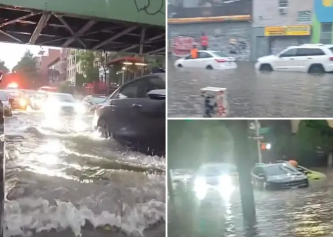 NYC streets almost turned to rivers after being hit by heavy storms