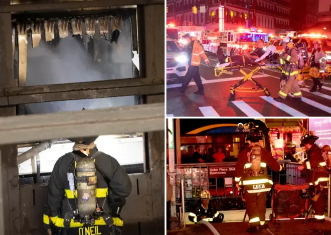 Astor Place subway station train fire hospitalizes 6 MTA workers, 5 firefighters