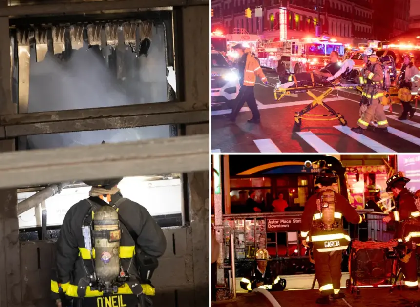 Astor Place subway station train fire hospitalizes 6 MTA workers, 5 firefighters