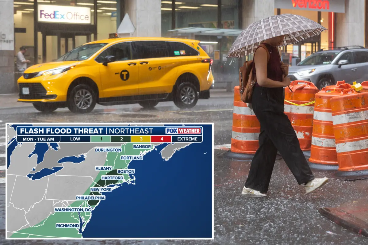 NYC under flash flood warning as city could be soaked by up to 2 inches of rain per hour