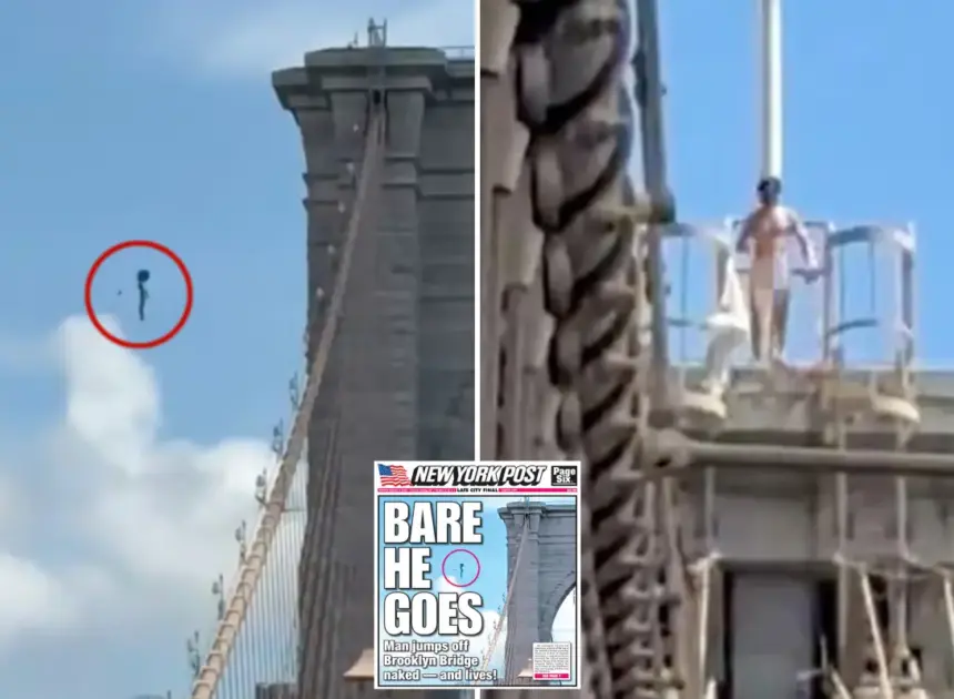 Naked nutjob who leaped from Brooklyn Bridge and miraculously survived identified