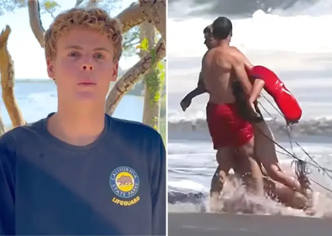 Teen lifeguard reveals near-death battle to save boy from crushing California waves