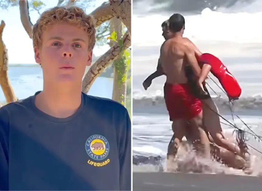 Teen lifeguard reveals near-death battle to save boy from crushing California waves