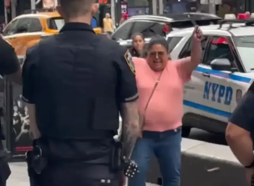 Dramatic video shows knife-wielding woman who stabbed two charge at NYC cops after making chilling threat