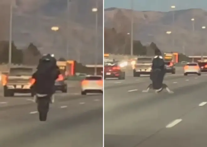 Motorcyclist performs dangerous tricks on busy Idaho highway — gets instant karma