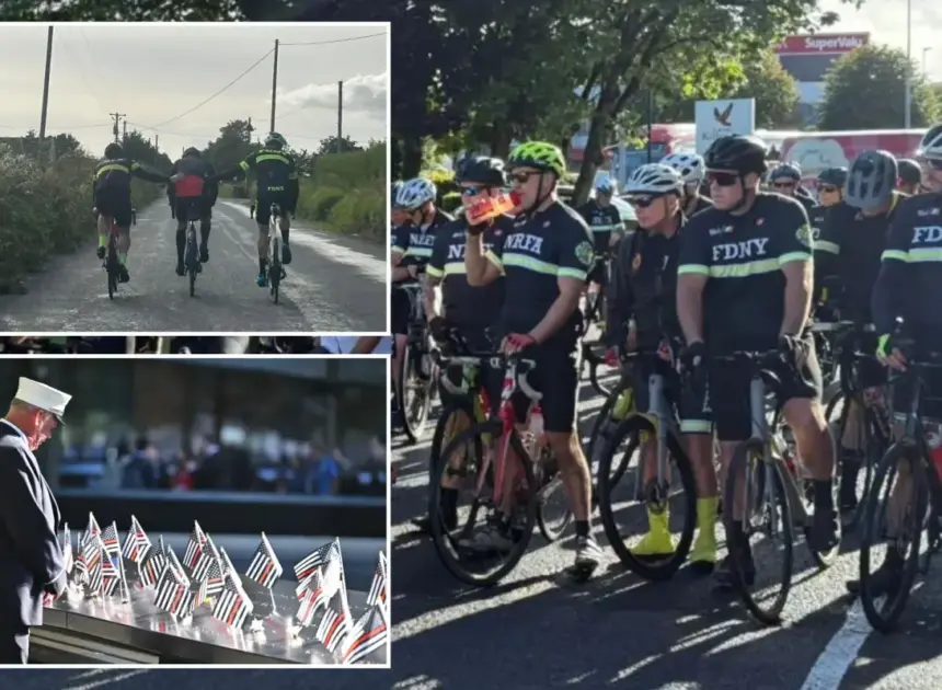 Hundreds ride 343 miles from Boston to Ground Zero to honor FDNY 9/11 heroes