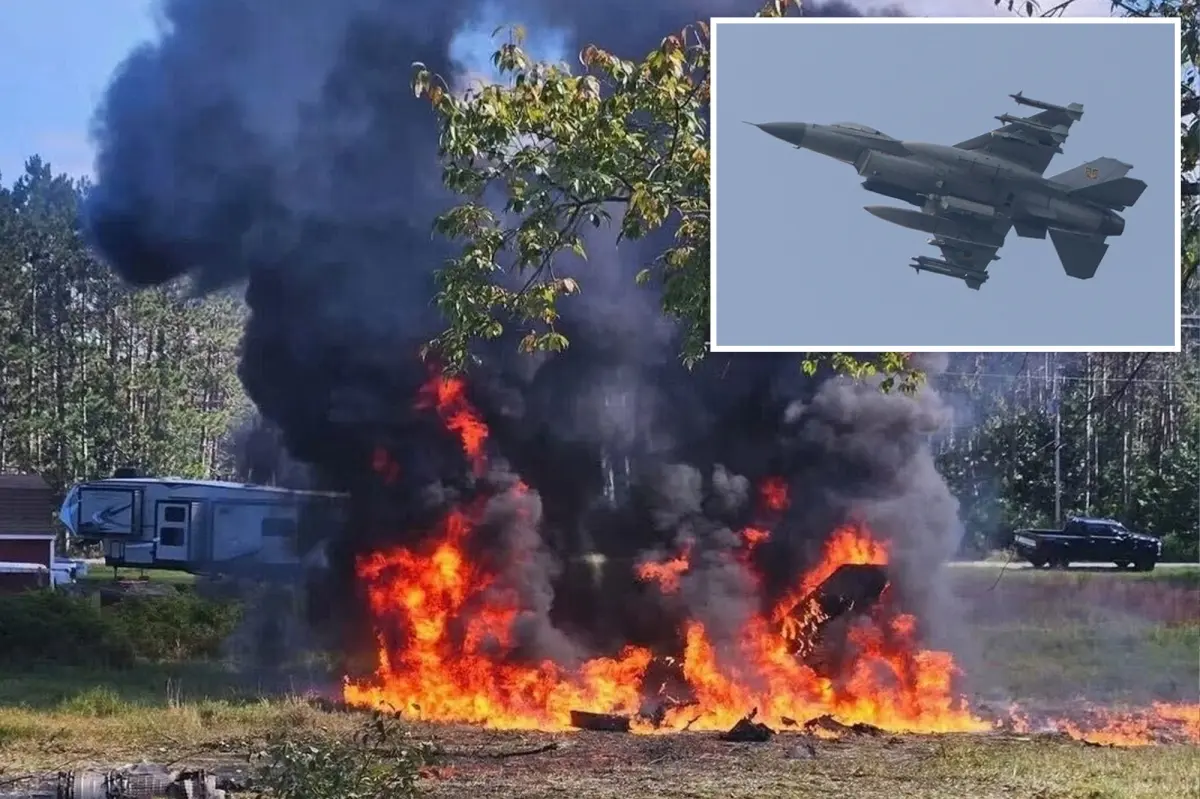 F-16 fighter jet crashes in Michigan — as wingman’s frantic call hints at cause: ‘Gonna have to get out’