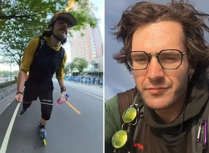 Norwegian skater rollerblading across US killed after allegedly being struck by 82-year-old driver in Kansas hit and run