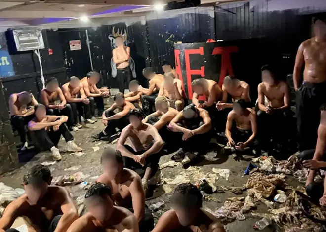 Frat leaders arrested after cops found dozens of nearly-naked teens in dingy basement in suspected hazing incident