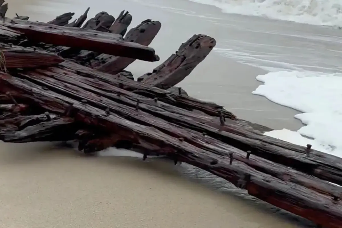 Nor’easter uncovers 19th-century Nantucket shipwreck as storm batters East Coast
