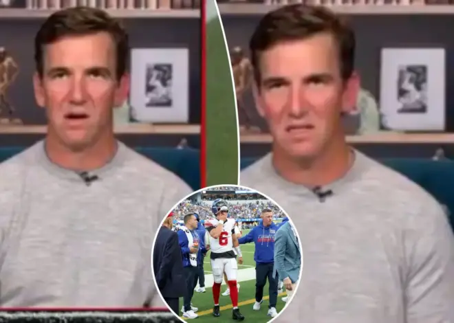 Eli Manning had stunned reaction to Jaxson Dart injury live on ESPN