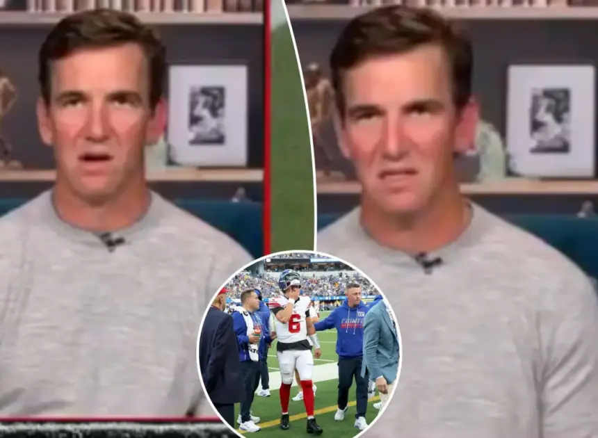 Eli Manning had stunned reaction to Jaxson Dart injury live on ESPN