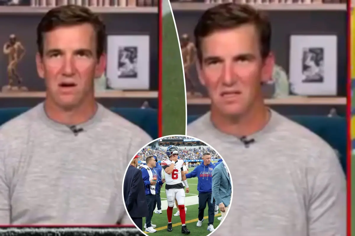 Eli Manning had stunned reaction to Jaxson Dart injury live on ESPN