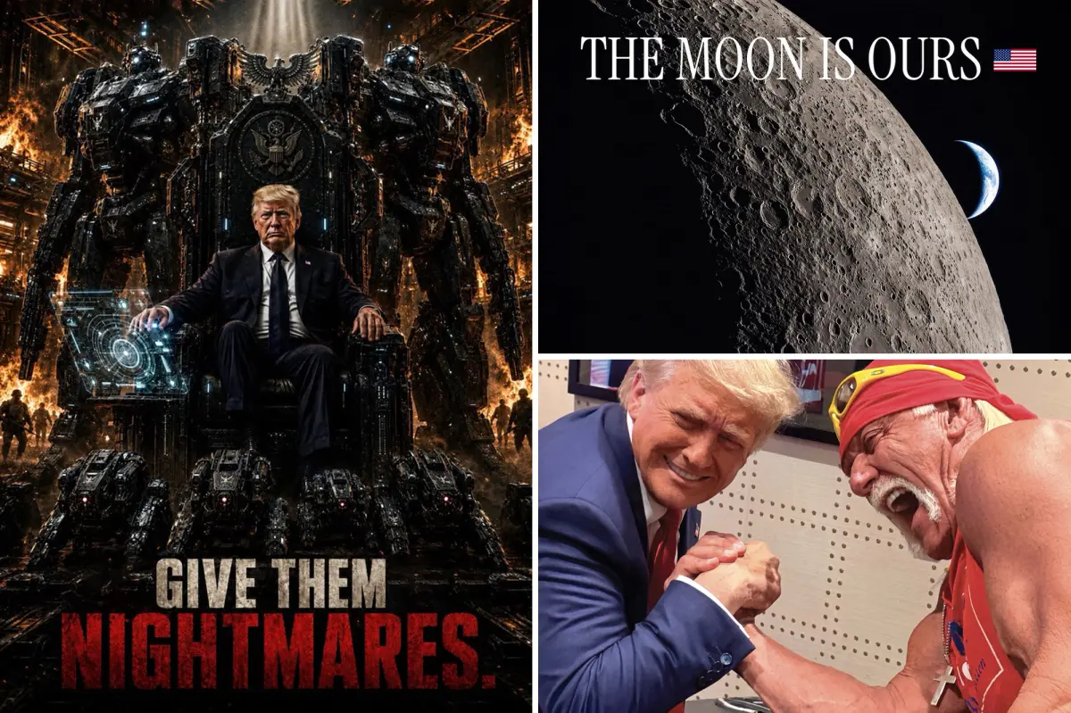 Trump floods social media with AI images annexing two countries, renaming a state and claiming ownership of the moon