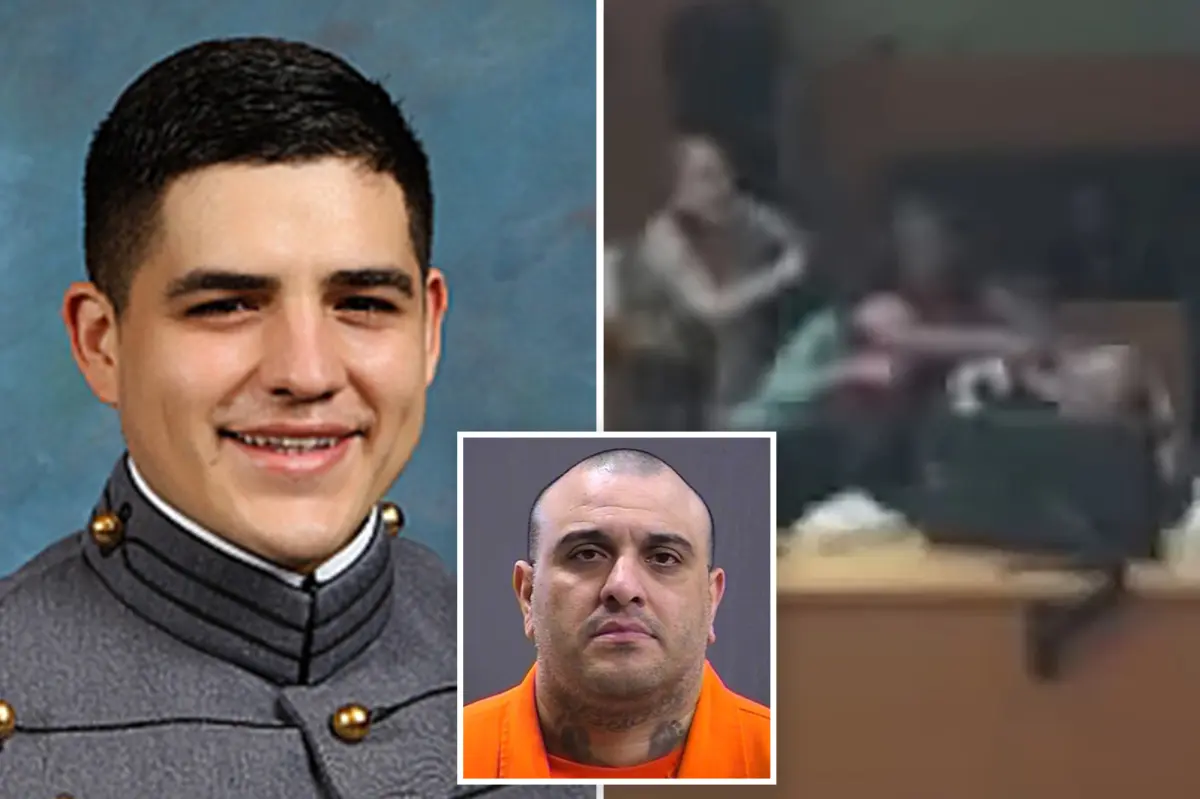 Grandfather pummels brute convicted of murdering his Army veteran son-in-law in explosive courtroom brawl