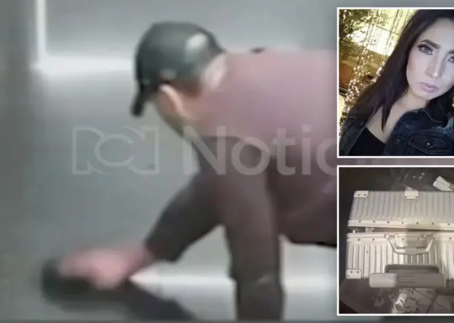 Video appears to show stalker doctor wiping blood from where model was murdered, stuffed in suitcase